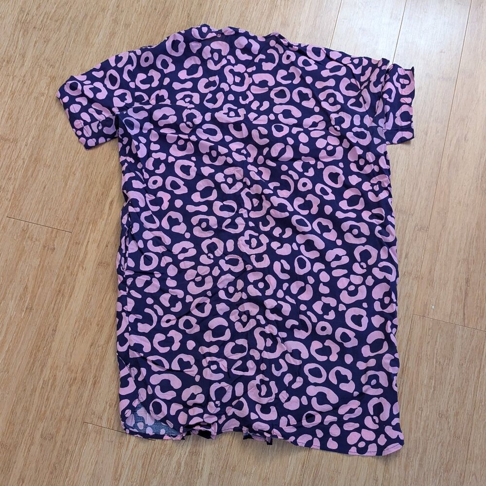 NOOWORKS Annie Leopard / Cheetah Spot Dress Pink Purple Medium - Picture 6 of 6